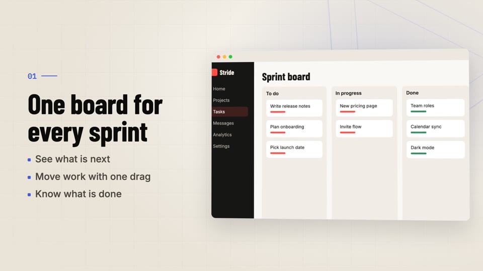A product screenshot inside a video frame